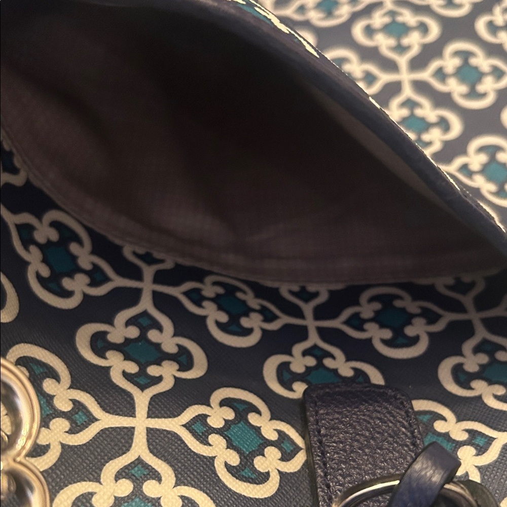 Brighton Navy and Cream Patterned Tote - Picture 7 of 16